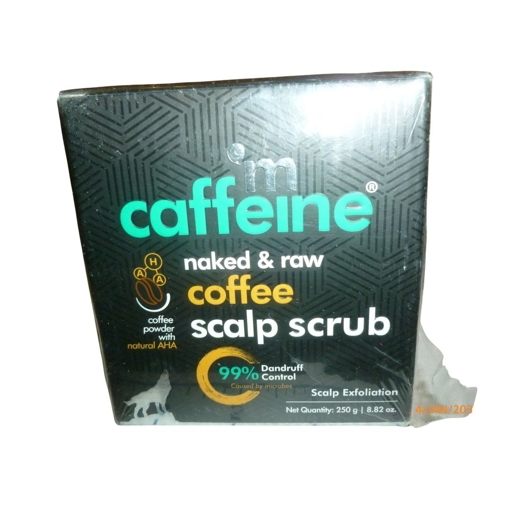 mCaffeine Raw Coffee Scalp Scrub 250g Dandruff Control Natural AHA